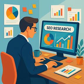 Diseñador optimizando su portafolio creativo para SEO